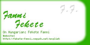 fanni fekete business card